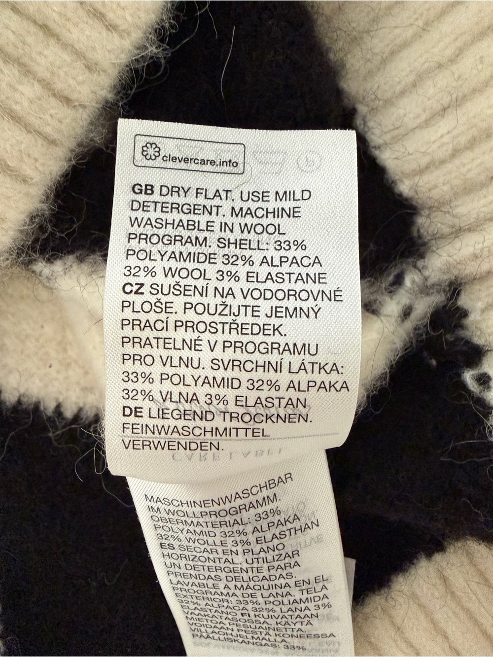 & Other Stories Checkered Jacquard Wool/Alpaca Blend Knit Sweater Size Medium - Picture 8 of 14
